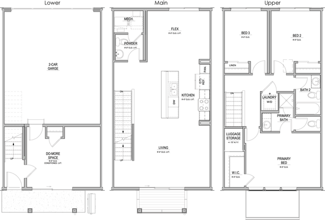Explore this thoughtfully designed multi-level floor plan, perfect for modern living. - Landings at Gateway