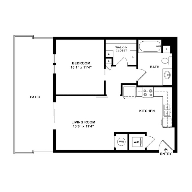 Jump Creek, 1 bed x 1 bath, 626 sq. ft. - Cortland South Meridian