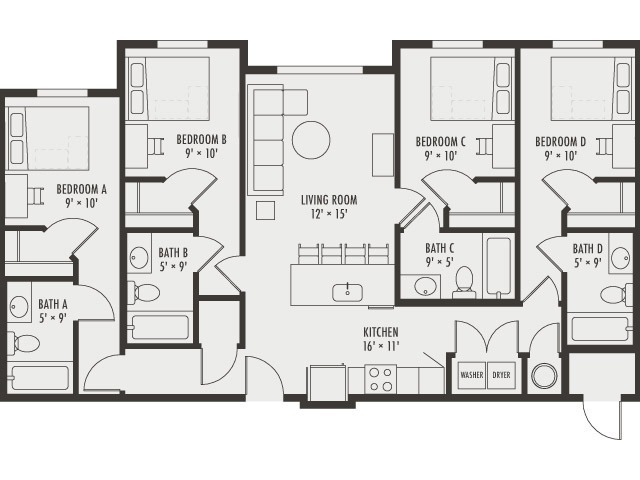 Voyager Smart floor plan - Northside Apartments