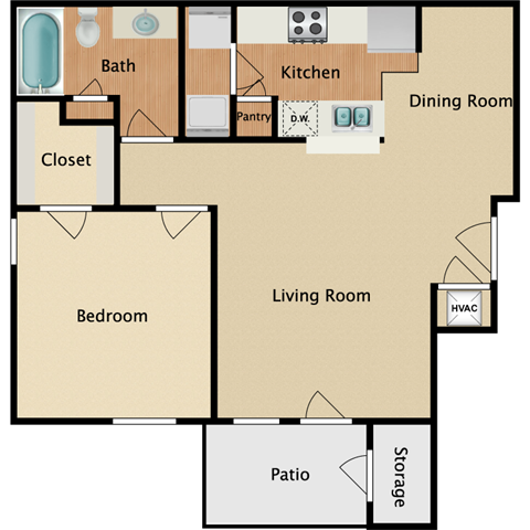 Floorplan - Creekside Apartment Homes