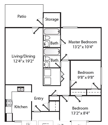 3BR/2BA - Ridgewood Apartments