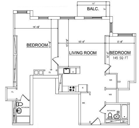 2BR/2BA - Ocean Blue
