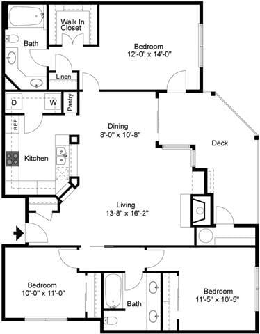 Floorplan - St Andrews at River Park Apartments