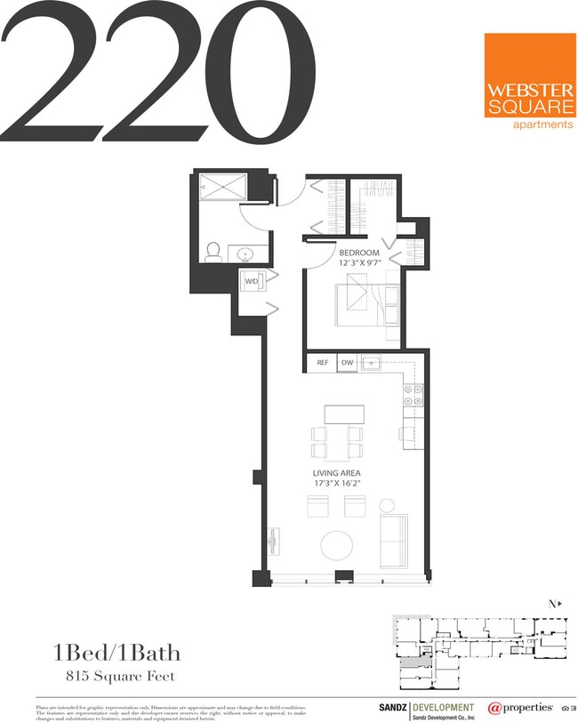 220 Floor Plan - Webster Square Apartments