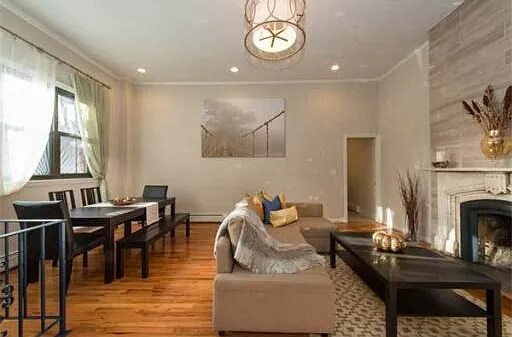 Living Room, door to bath - 111 W Dedham St
