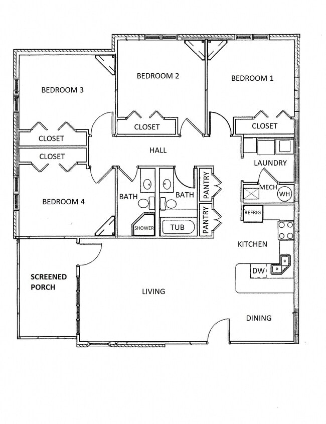Floorplan - Evellien & Provence: Townhomes + Apartments Student Housing