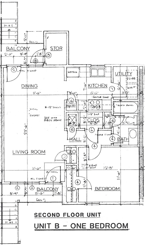 Floor Plan 2nd Floor, Unit B - Woodsmill Apartments