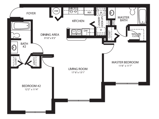 Floorplan - Clear Harbor Apartments
