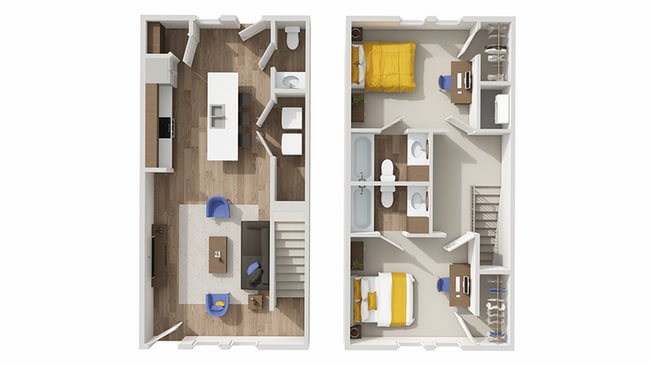 B2: 2BD | 2.5BA | 1156 SF - The Avenue at Orono Apartments