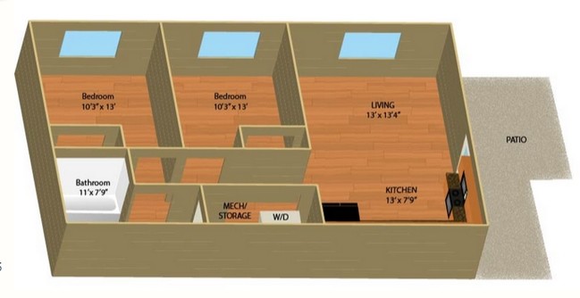 2BR/1BA - Park Place Townhomes