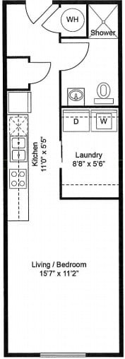 Sutton Studio 397 SQ FT - Flats on 4th