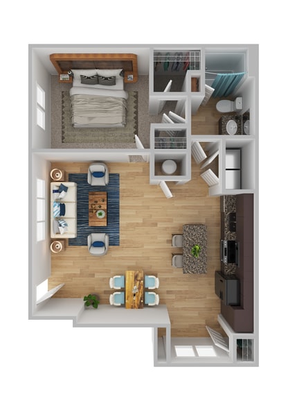 A2_1Bed_1Bath_816 Sq Ft - The Preserve at Essex Farms