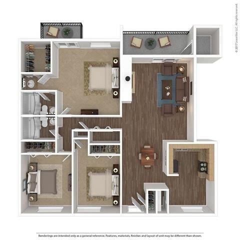 Floorplan - Henley and Remy Apartments
