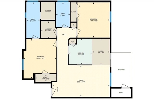 2BR/2BA - B2 - Breckenridge Apartments