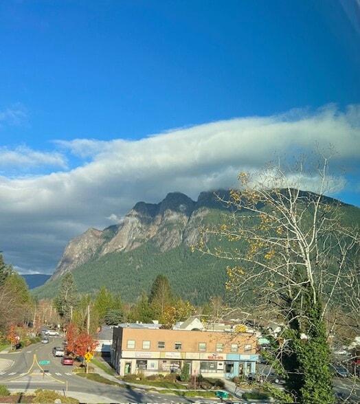 view of Mt Si from front balcony - 379 E Park St