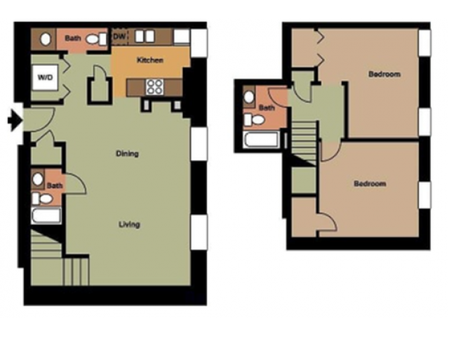 Old Cathedral 2 Bed, 2.5 Bath - Quality Hill Apartments