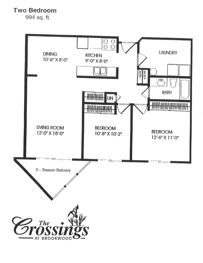 Floorplan - 55+ Community- The Crossings at Brookwood