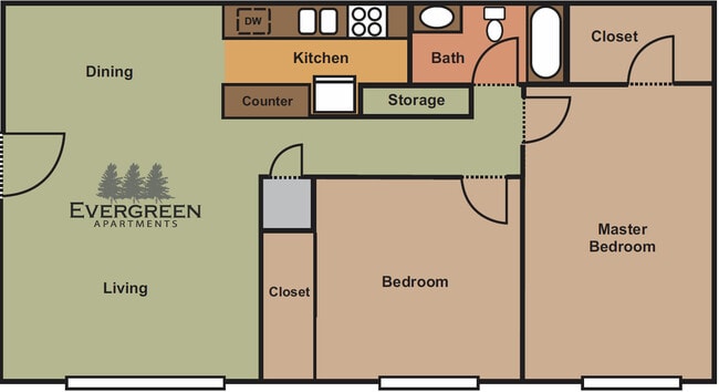 Floorplan - Evergreen Apartments