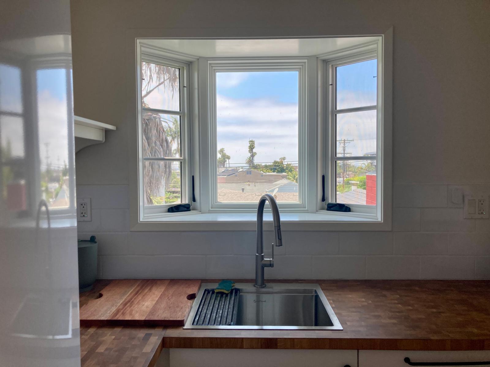 view through kitchen bay window - 624 Bonair St