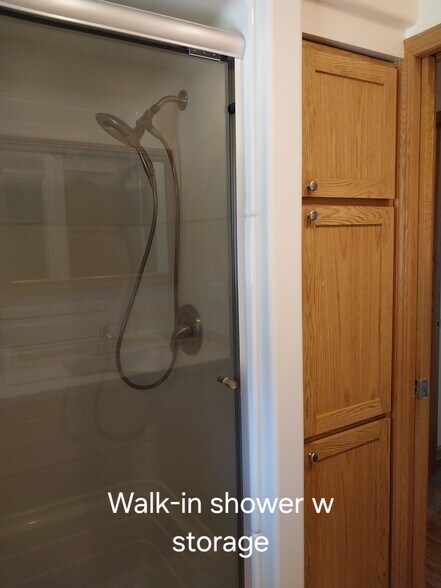 Walk-in shower & storage - 12006 7 1/2 Mile Rd
