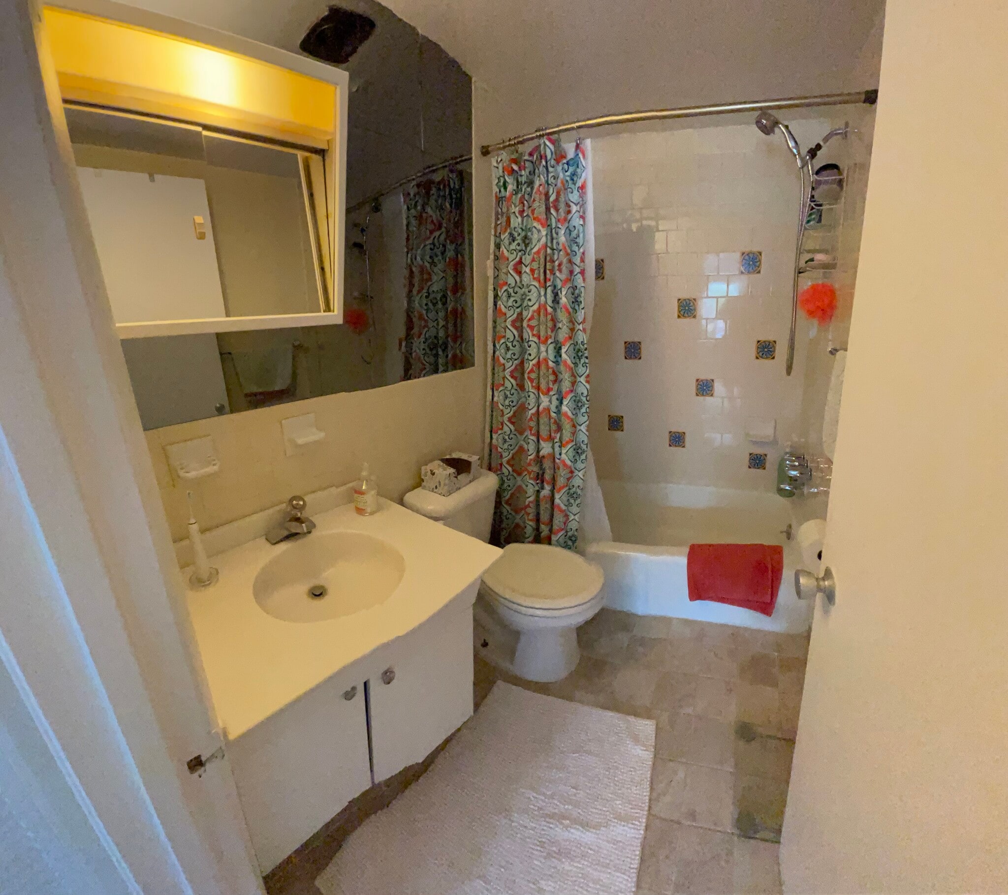 New bathroom floor tile and bathtub fixtures - 4555 MacArthur Blvd NW