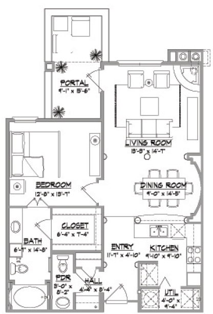 1BR/1BA - Alameda Santa Fe Condominiums