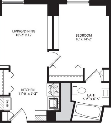 1BR/1BA - Central Towers (Senior)