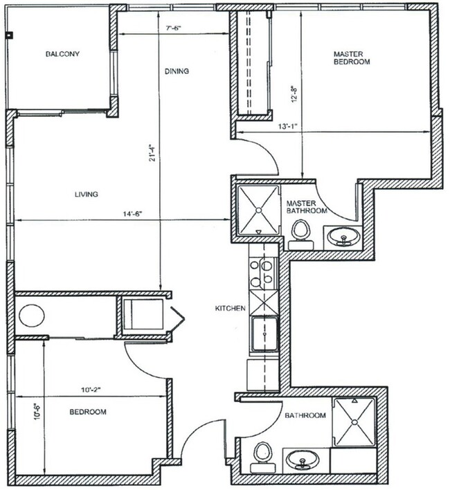 2Bed, 2Bath D Units 104,105, 204, 205, 304, 305 - Moreland Crossing