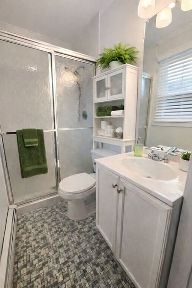 Primary Bedroom Bath - Virtually Staged - 32 Monroe St