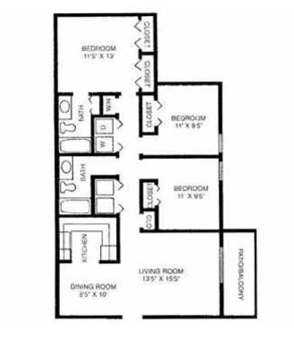 3BR/2BA - Burning Tree Apartments