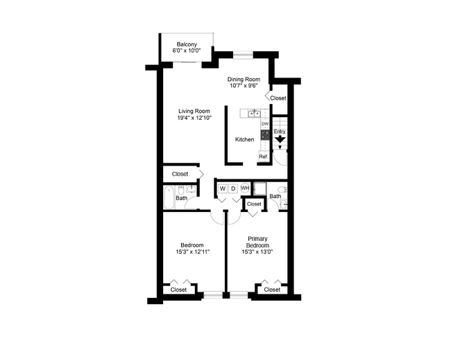 Two Bedroom Upper - Whiteland West Apartments