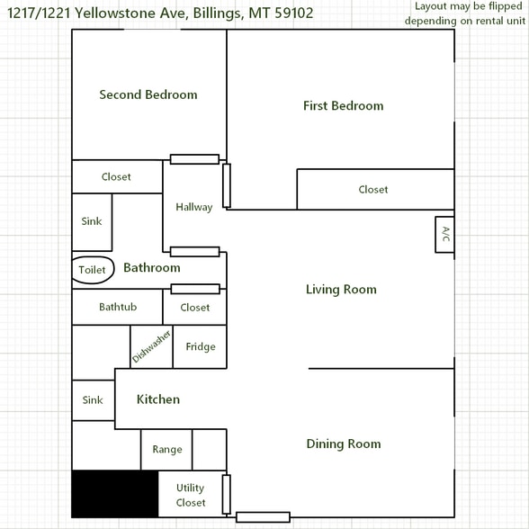 Unit Layout - 1221 Yellowstone Ave