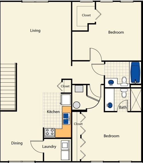 2BR/2BA - Loft 45