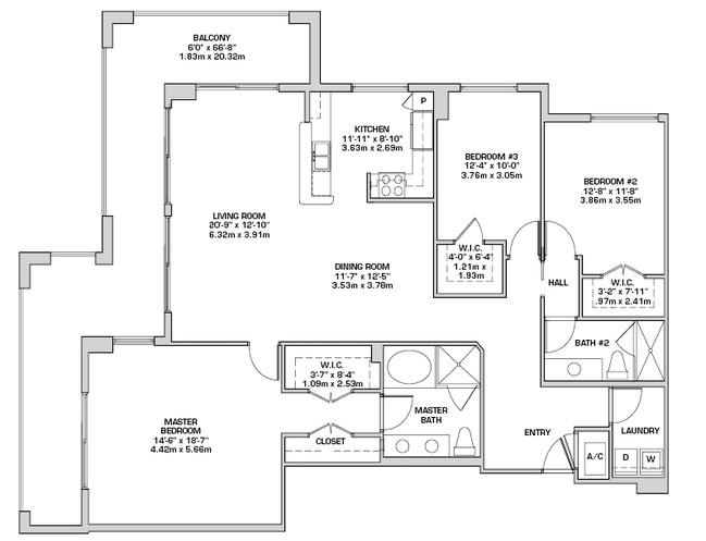 3BR/2BA - City Place South Tower