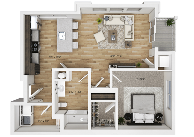 Dublin Village - Unit Type 1B - Dimensions - Dublin Village