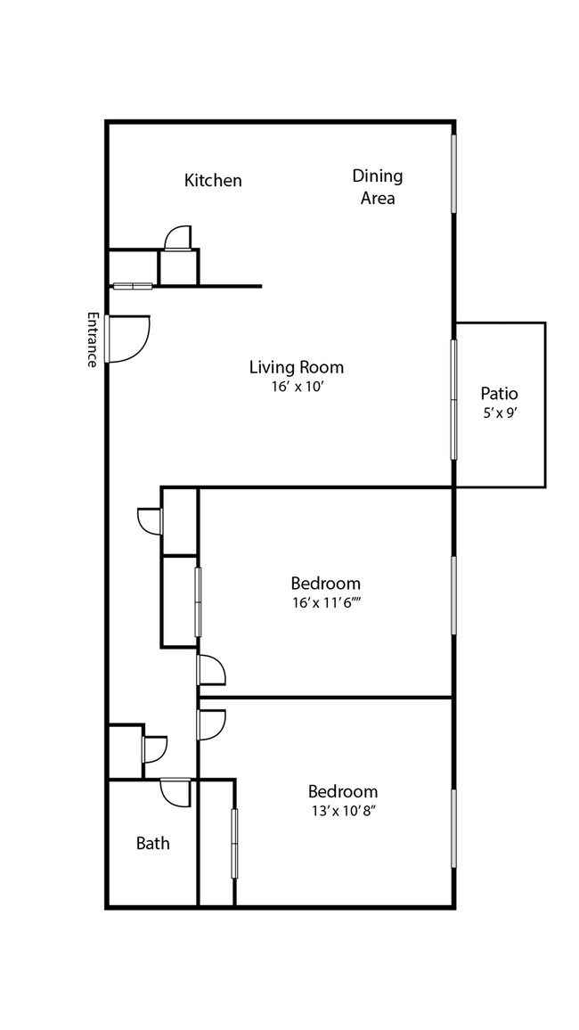 2 Bedroom Floor Plan | Park Place Apartments - Park Place