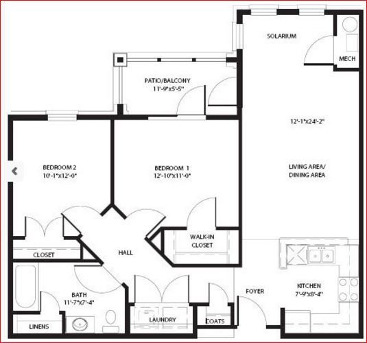Floorplan - Chester Village Senior Apartments