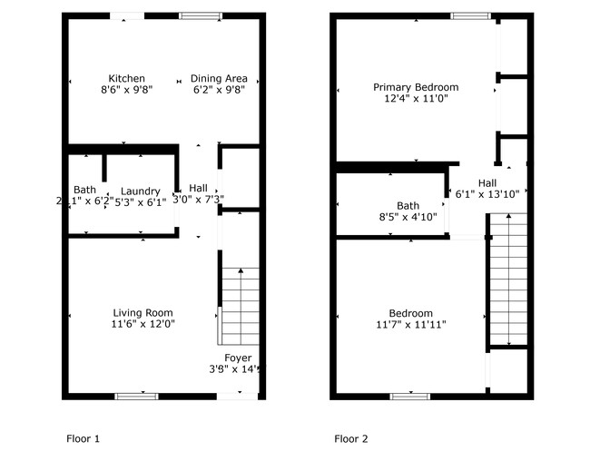 Azalea Floor Plan - Elizabeth Street Townhomes