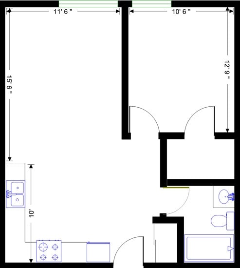 1BR/1BA - Silverleaf Apartments