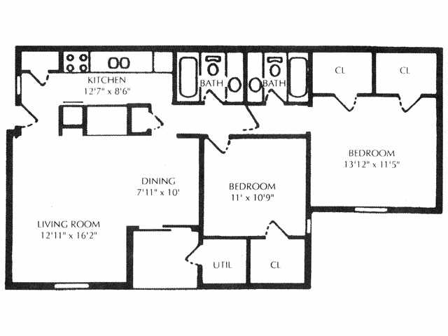 Two Bedroom Garden - Willow Creek Apartments