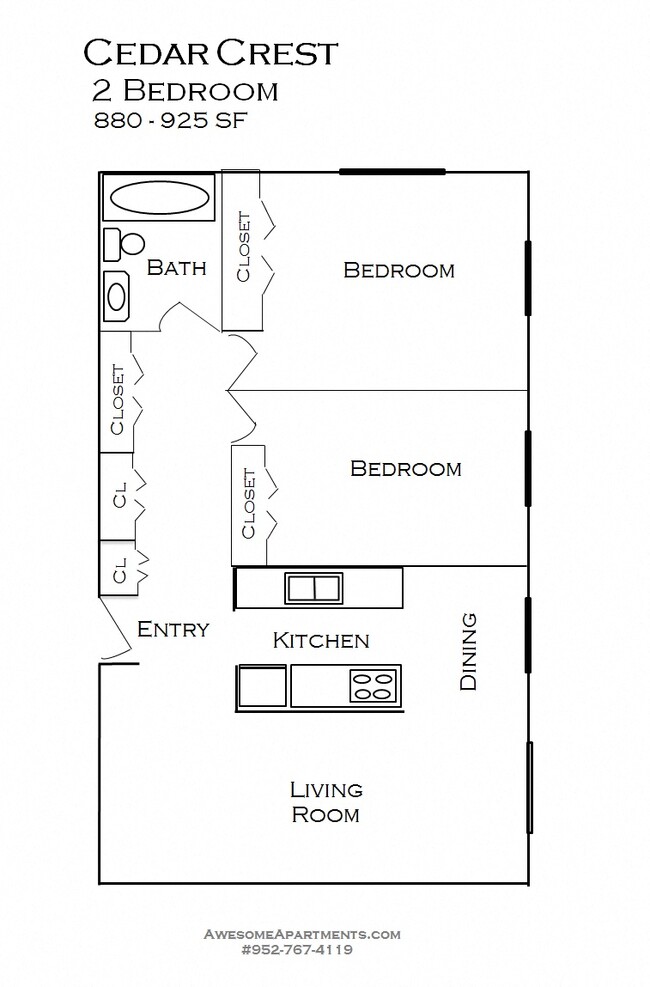 Floorplan - Cedar Crest Apartments