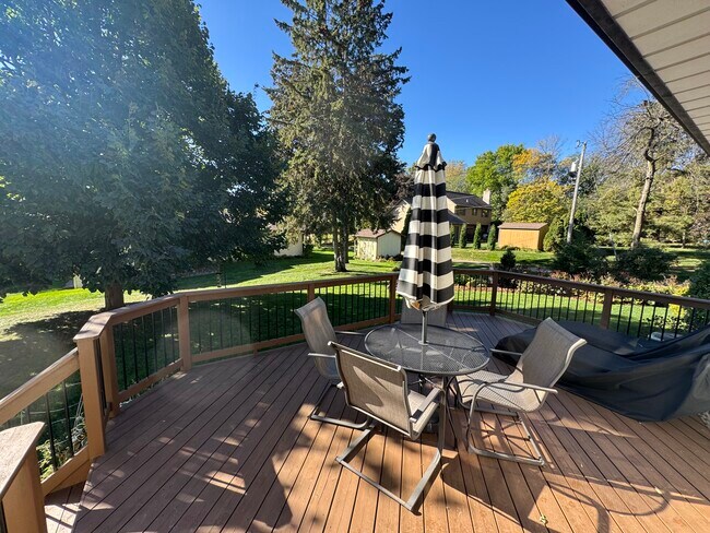 Backyard View from Deck - 108 Bluwood Ave