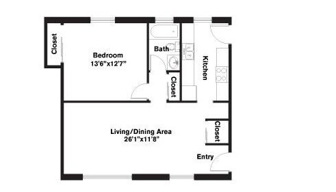 1BR/1BA - George Court Apartments