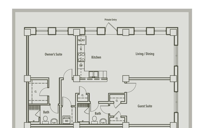 2BR/2BA - The Calhoun Lofts