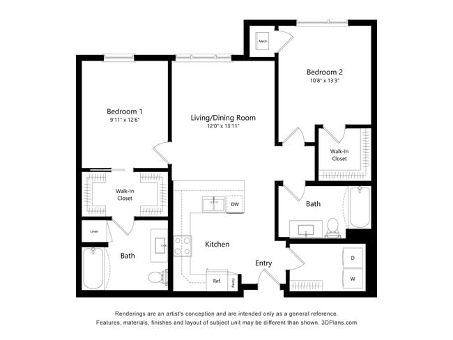 Floorplan - The Quill 55+ Apartments