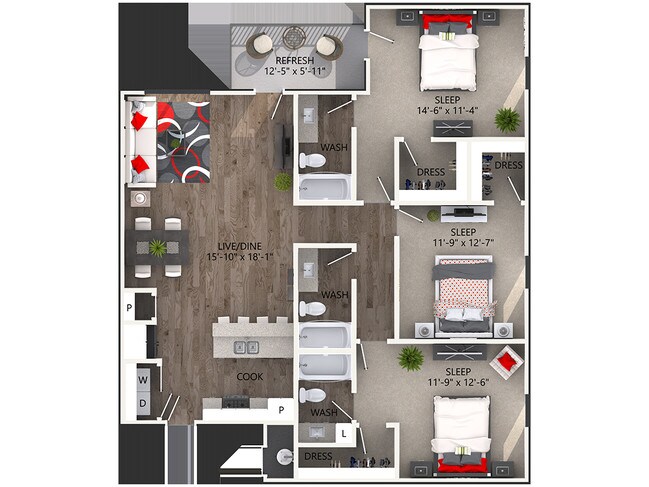 Floorplan - Reatta Ranch Apartments