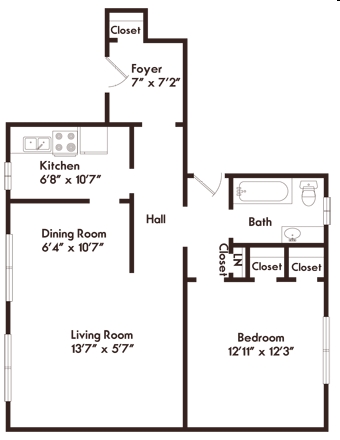 1BR/1BA - The Raleigh Apartments