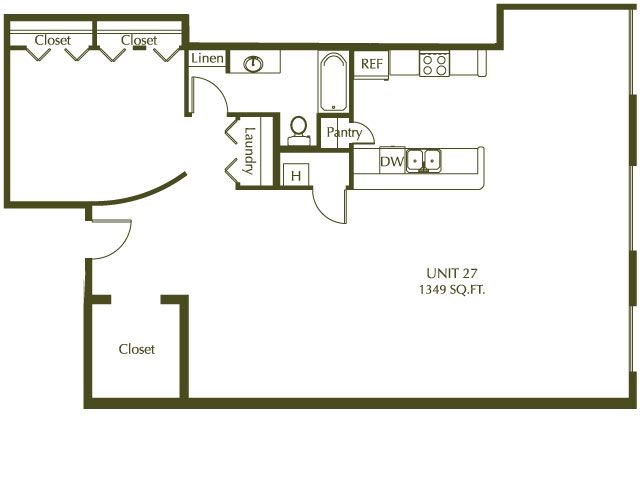 1 Bedroom / 1 Bath / 1349 Sq.Ft. - Eleventh Street Lofts
