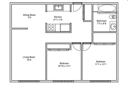 2BR/1BA - Sycamore Village Apartments
