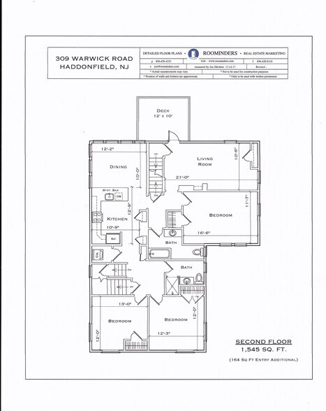 APARTMENT LAYOUT - 309 Warwick Rd